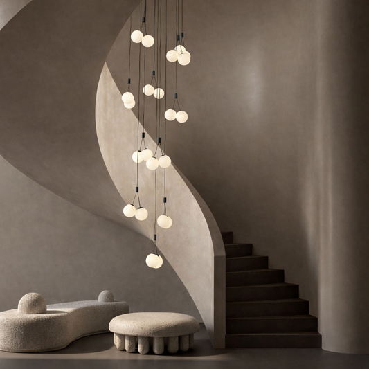 Grand Lustre Sculptural Cascade – Édition Architecturale