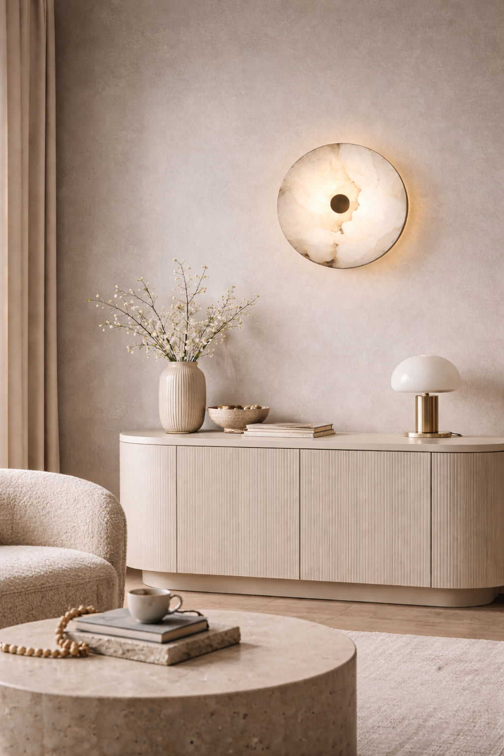 Applique Murale en Albâtre –  Applique Murale en Albâtre Naturel
