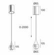 Suspension ALIA 67 – 8W, Plafonniers Goutte en suspension