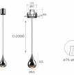 Suspension ALIA 68 – 7W, Goutte en suspension