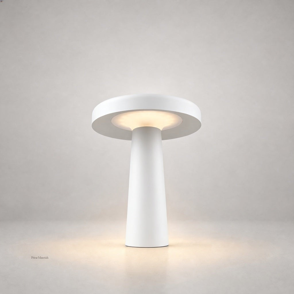 White minimalist architectural LED ground light studio shot with uniform diffusion