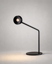 Black matte-finish projector sunset lamp with flexible arm and warm light