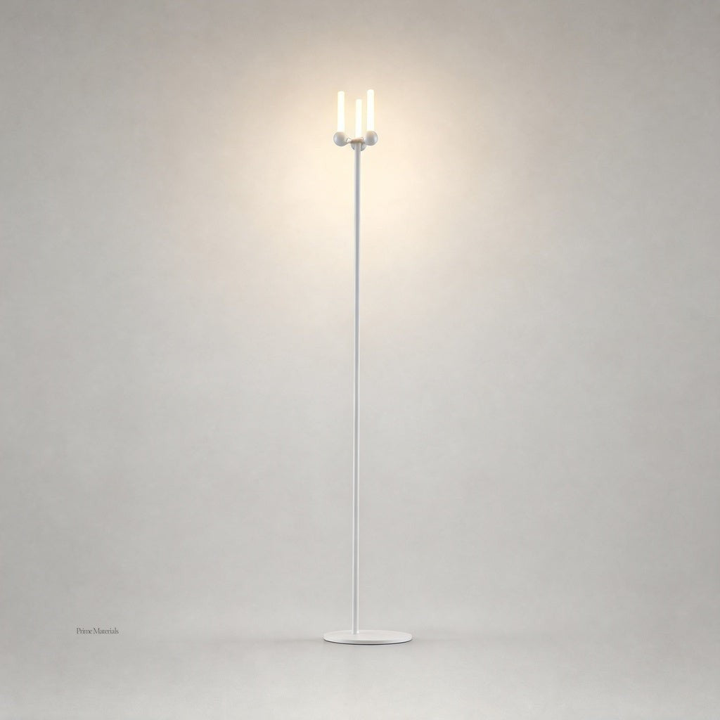 White Mobile PRIME 0012 architectural floor lamp isolated on gray studio background