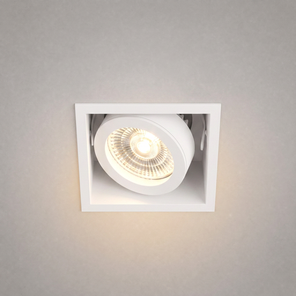 GU10 Luminaires - GU10 PRIME 0091 - Mr16 GU10 square recessed housing for LED - IP20