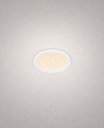 white smooth finish honeycomb grille recessed GU10 module with soft cream glow