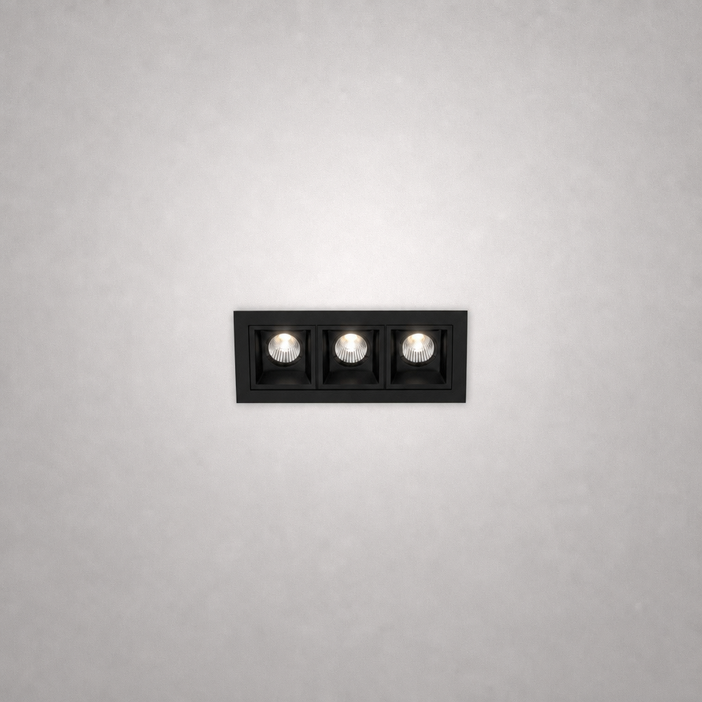 Spot Encastrés de Plafond - BET PRIME 0060 - Spot encastré carré à trois têtes - IP20 - 56W