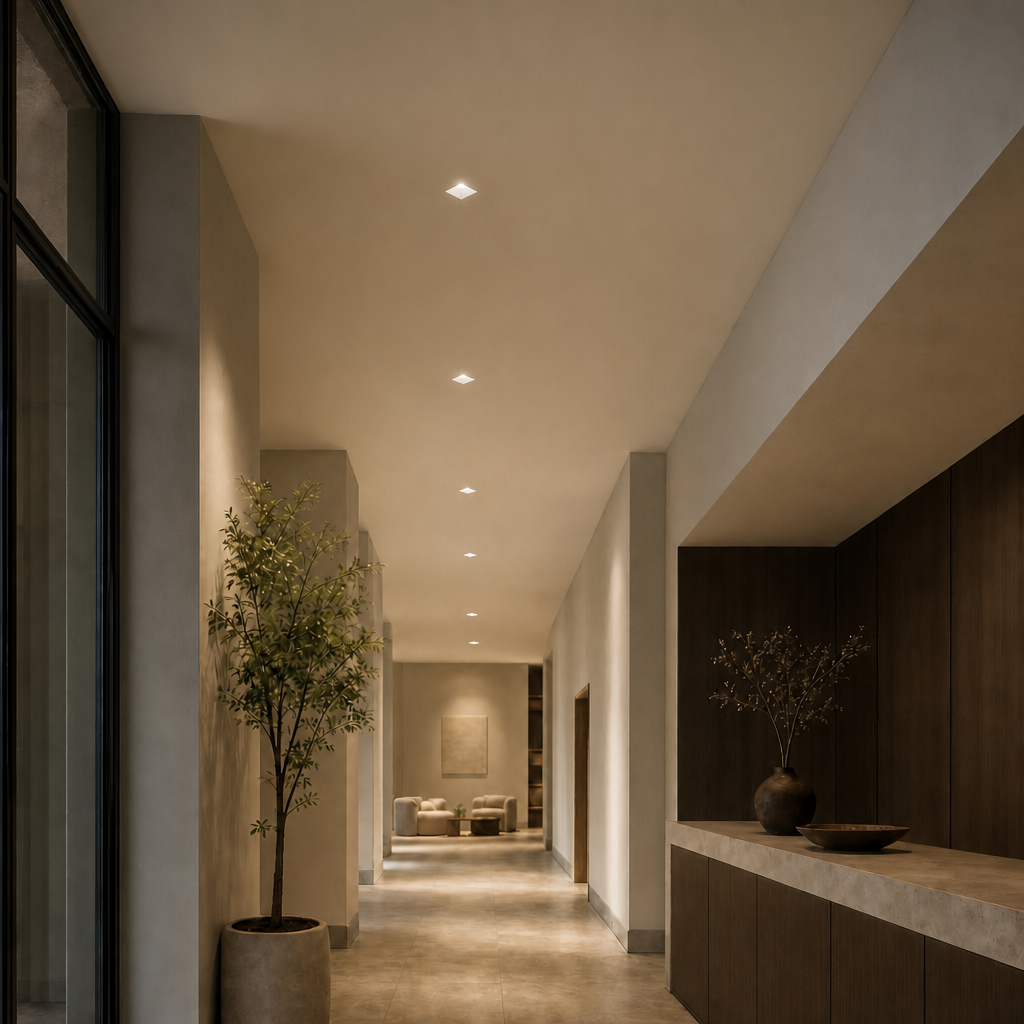 Recessed Ceiling Lights - FORT PRIME 1517 - Square Waterproof Recessed Light for Kitchen - IP54 - 7W