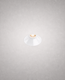 White ribbed interior recessed ceiling spotlight MAXI PRIME 1766 with conical reflector and warm light