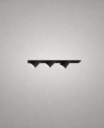 Matte black recessed LED track light with three directional conical spot heads