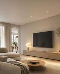 MOON PRIME 1833 recessed ceiling light warm glow in modern living room