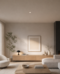 seamless black circular recessed ceiling light DOT PRIME 1839 integrated into residential beige ceiling
