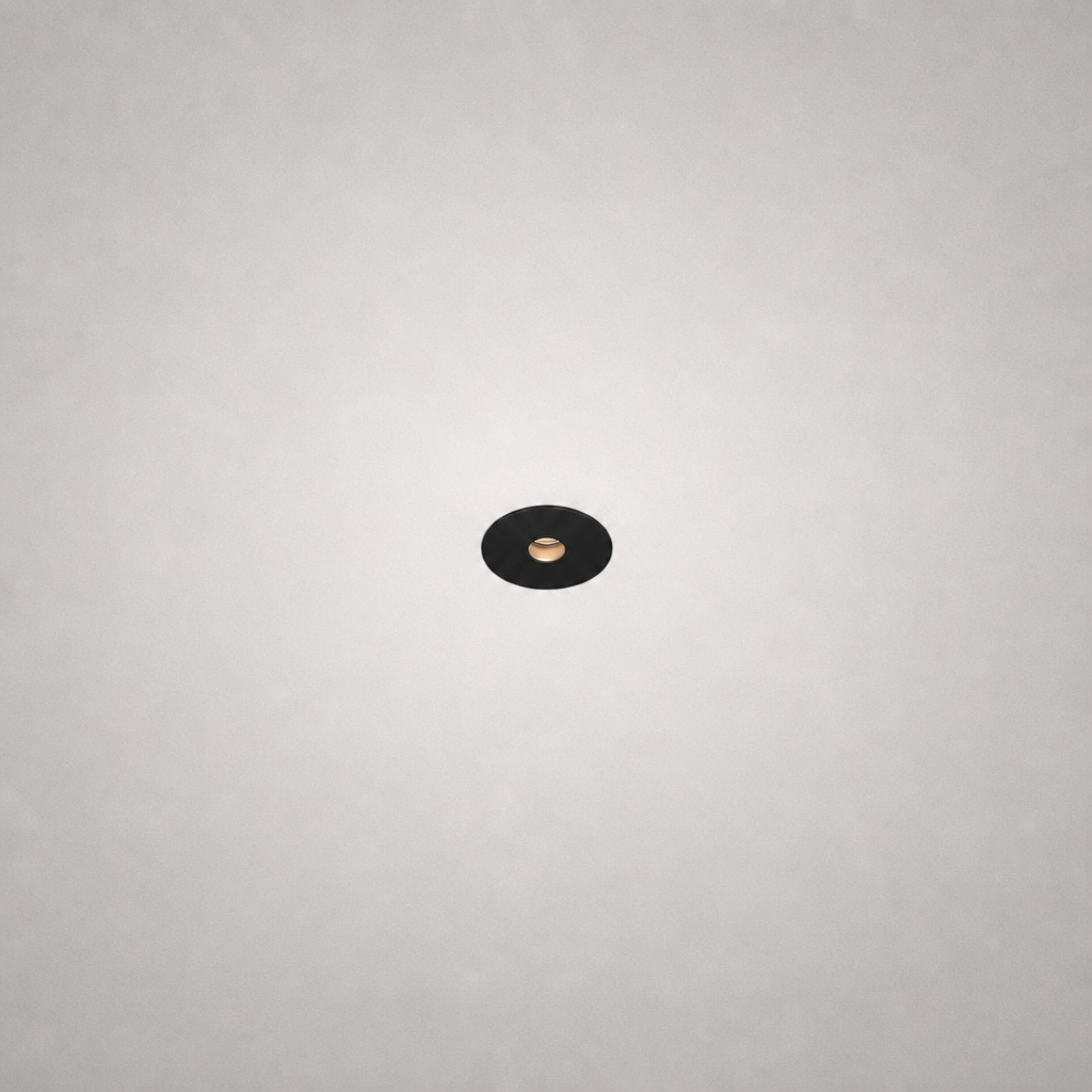 Black matte recessed ceiling light VERO PRIME 1845 with gold reflector