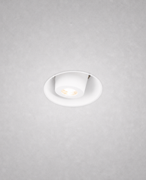 Matte white recessed ceiling spotlight VERO PRIME 1850 with clean circular trim and warm LED output