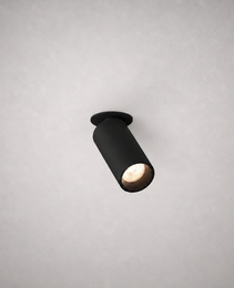 Black ROBO PRIME 1590 recessed LED spotlight matte finish angled downward for architectural lighting