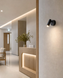 Black matte finish OVAL PRIME 0020 wall sconce for commercial interiors