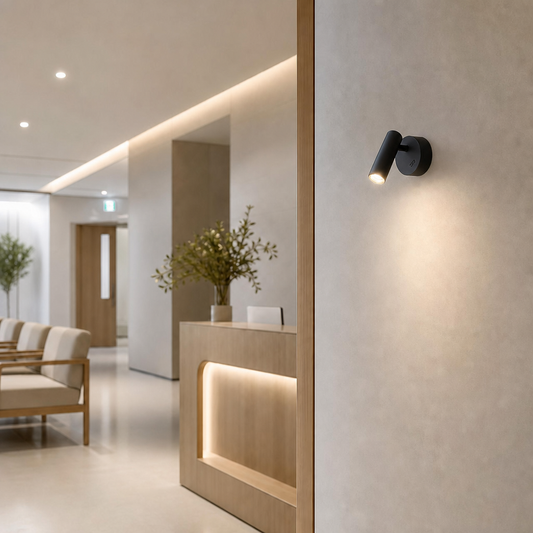 Black matte finish OVAL PRIME 0020 wall sconce for commercial interiors