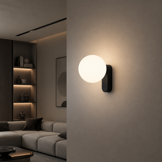 Matte black oval indoor wall sconce for sleek modern design schemes