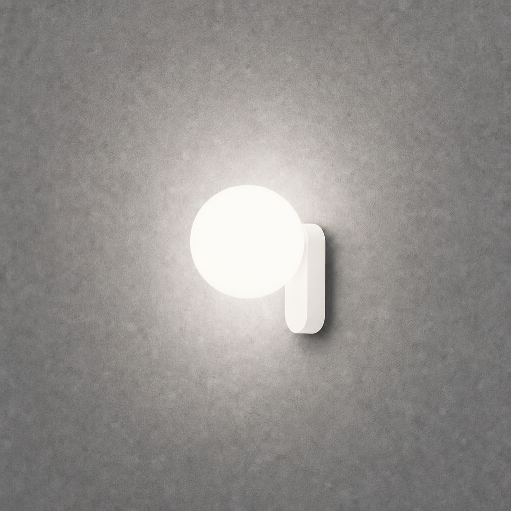 White oval wall-mounted LED fixture with clean minimalist lines