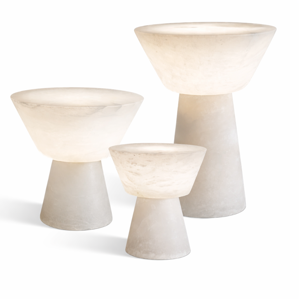 AURA — Lampe de chevet en albâtre naturel (200-260-360mm)
