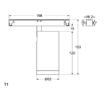 Spot Track REVO PMA2062A Zoomable - 12W, Design moderne