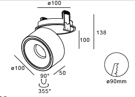 HALO 278 Spot semi-encastré Design  – Polyvalence, précision et élégance moderne