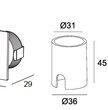 Spot mural LYRA 1213 – 2W, 110 lm, discret et étanche IP65