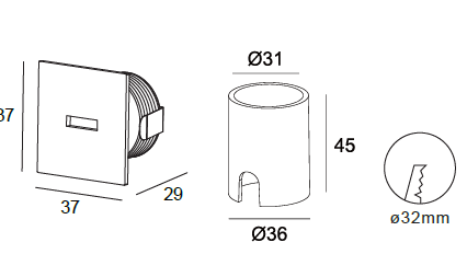 Spot mural LYRA 1213 – 2W, 110 lm, discret et étanche IP65