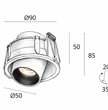 Spot Encastré Orientable OLIA 1057 – 13W, 1200 lm, design discret et haute performance