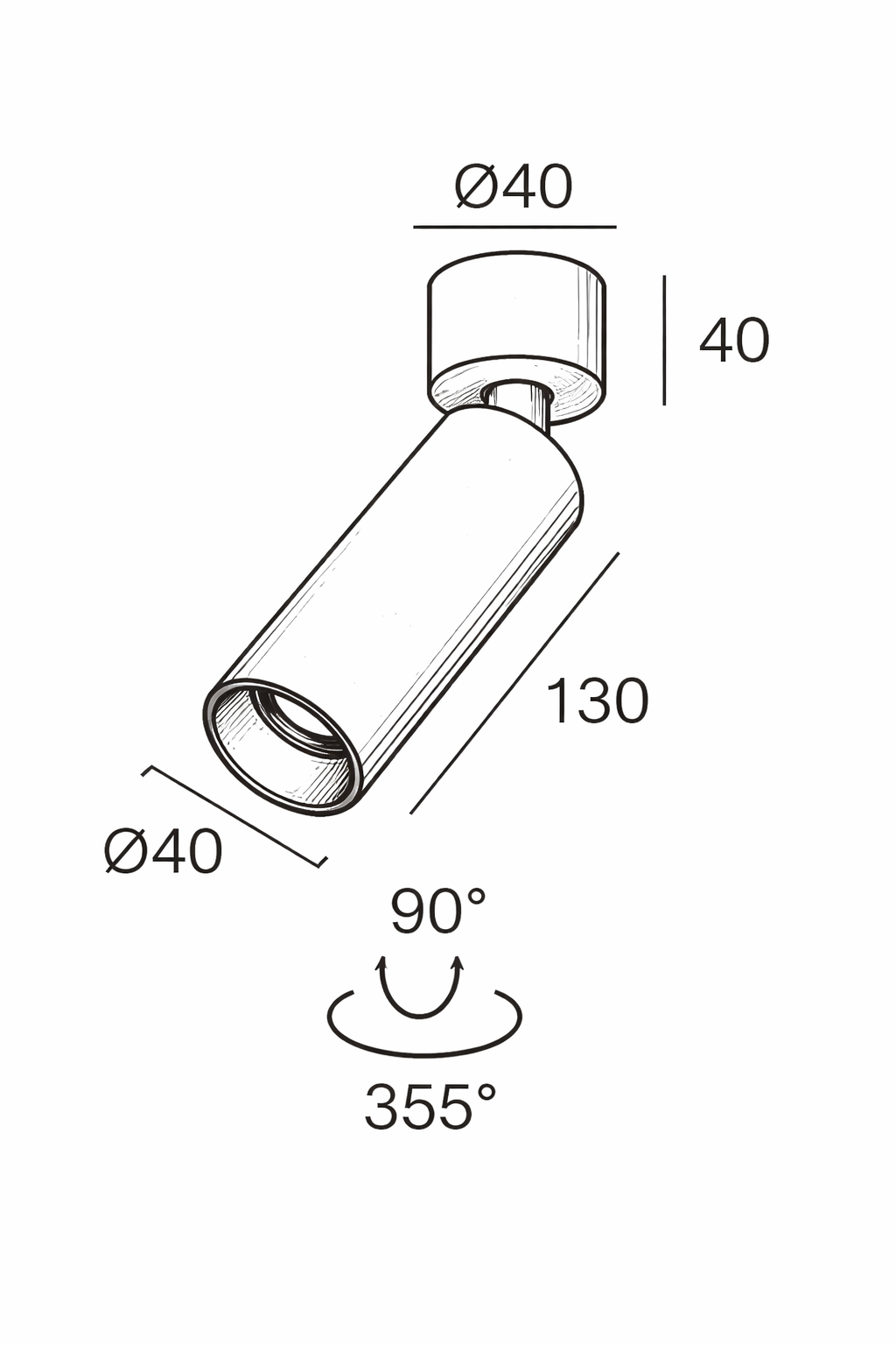 Spot Apparent Orientable OLIA 188 – 8W, design moderne et haute performance