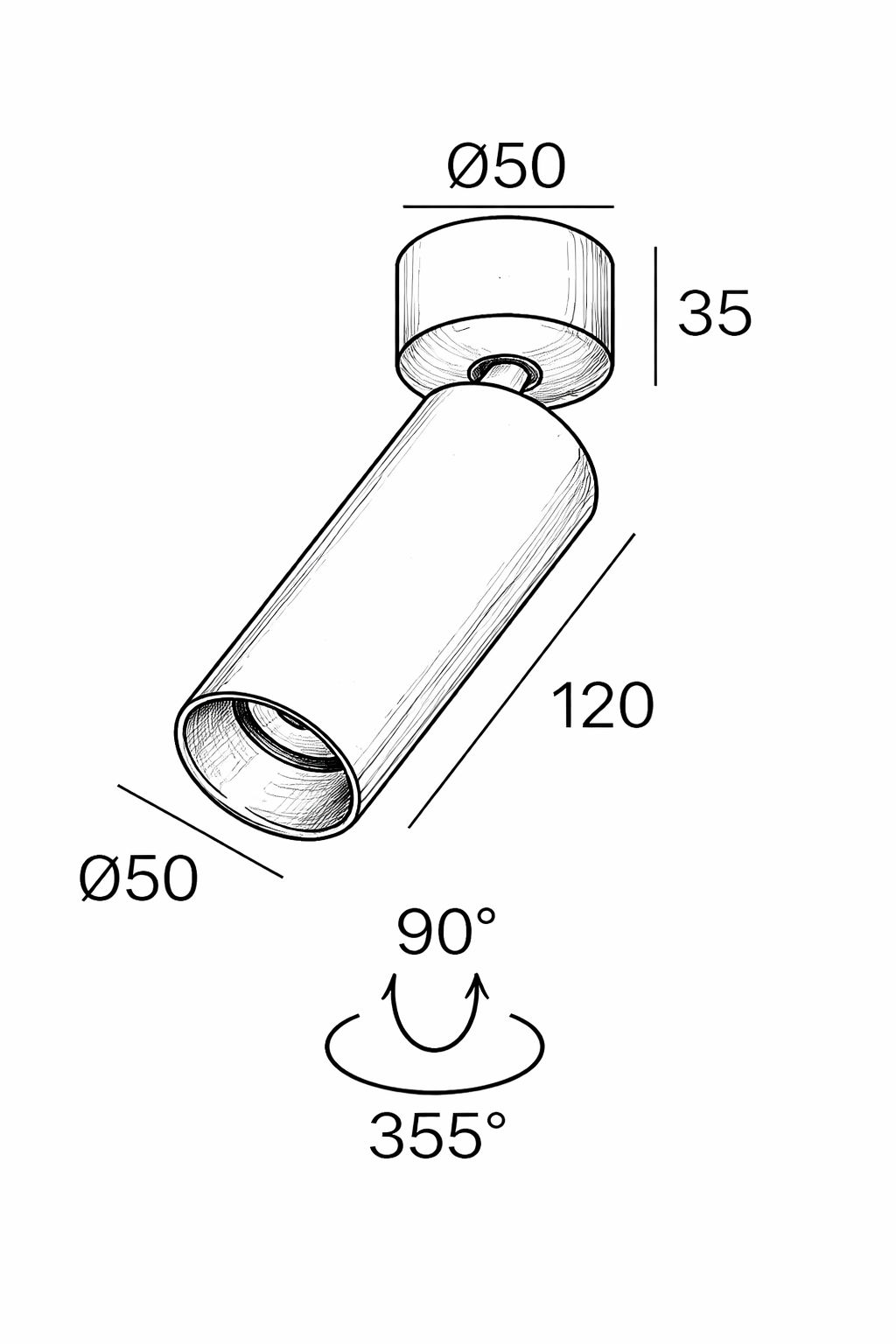 Spot Apparent Orientable OLIA 189 – 8W, design moderne et haute performance