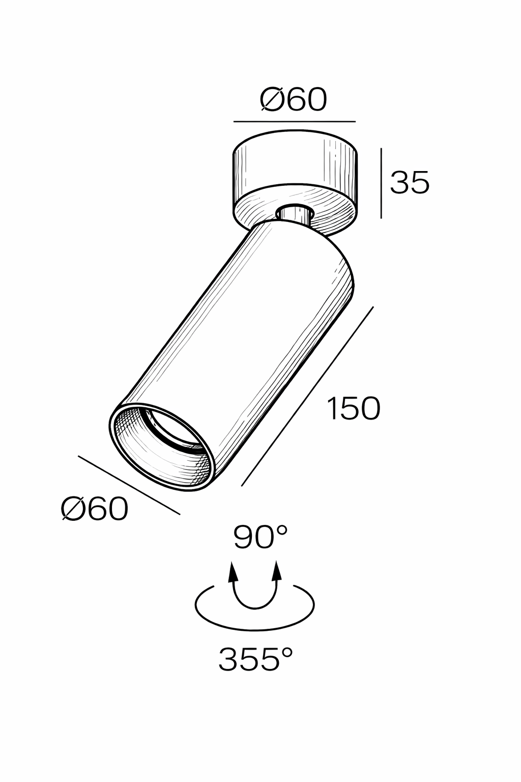 Spot Apparent Orientable OLIA 190 – 15W, design moderne et haute performance