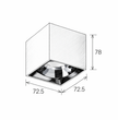 POLY 2 – Spot carré apparent Plafonnier 12W