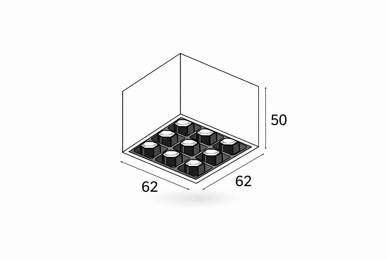Spot apparent POLY 214 – Plafonnier LED architectural 11W – Blanc