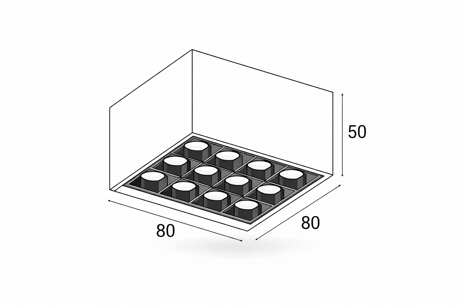 Spot apparent POLY 215 –16W | Plafonnier LED architectural 16W – Blanc