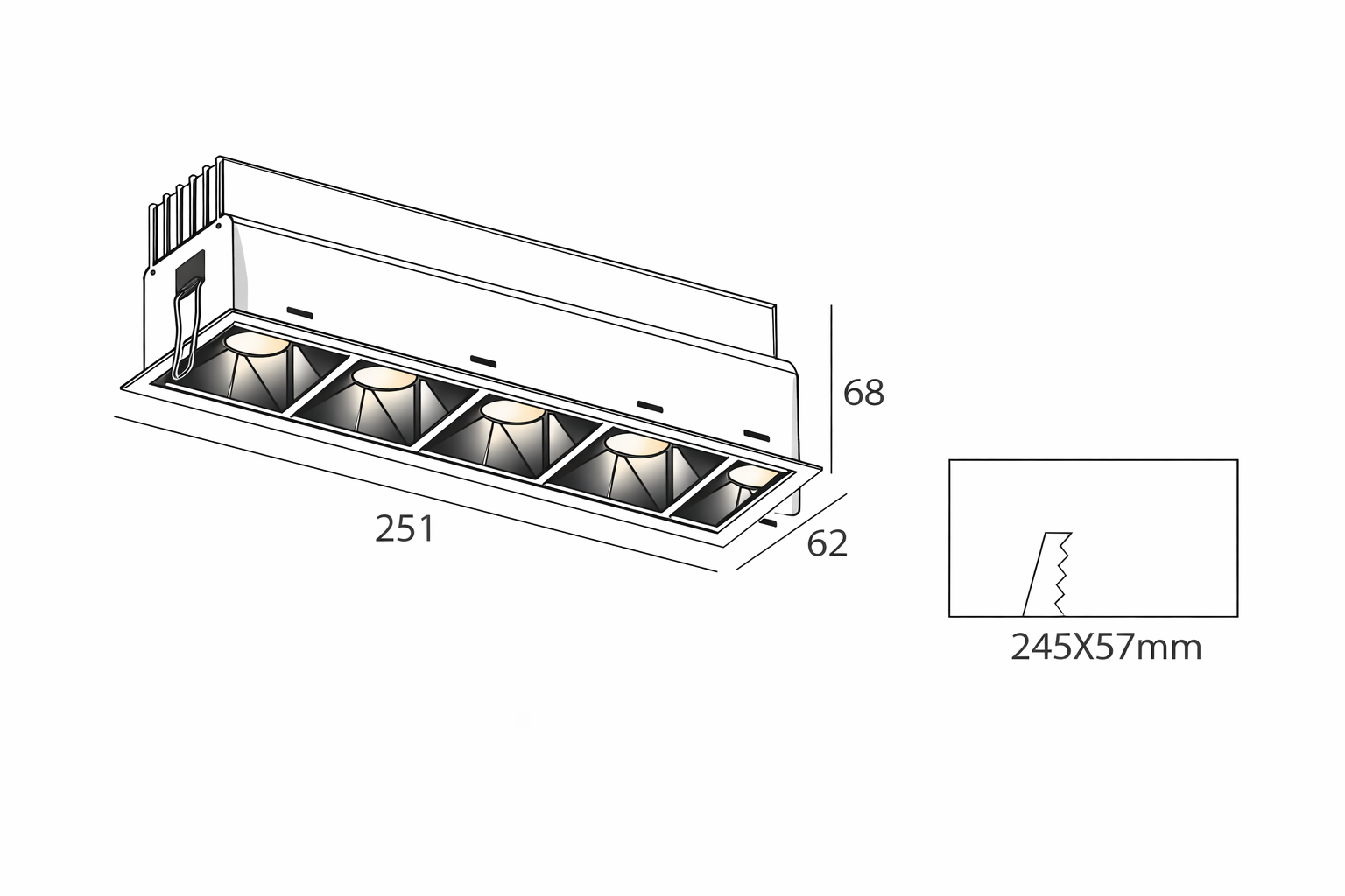 Spot Encastré SIRA 754 –26W | Performance, Élégance & Précision
