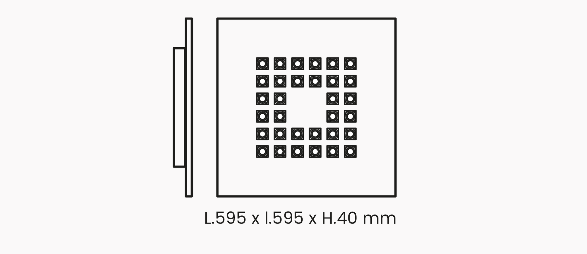 Plafonnier encastré VISBY –30W |  DALLE LED