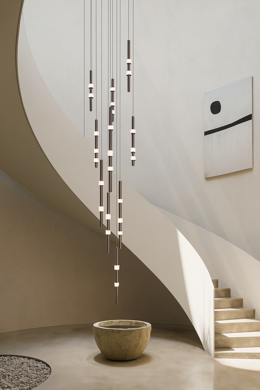 Suspension Vertigo Cylinders – Poésie Lumineuse pour Architectures d’Exception